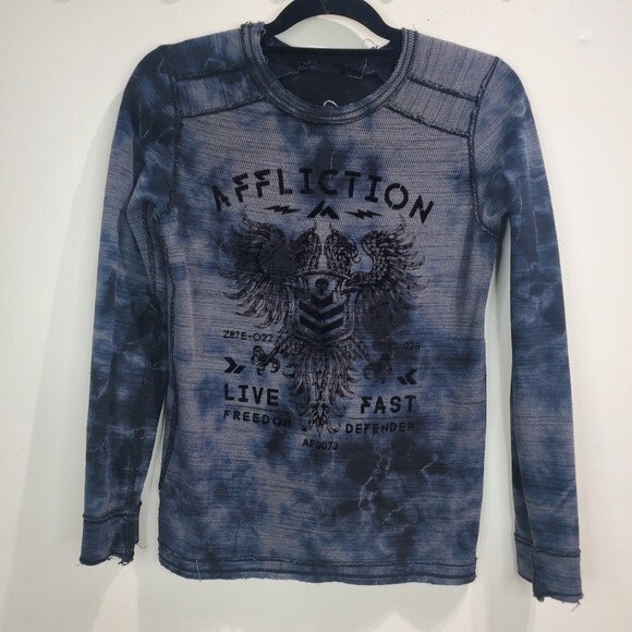 Affliction long sleeve Reversible skull waffle thermal long sleeve size med - Picture 8 of 13